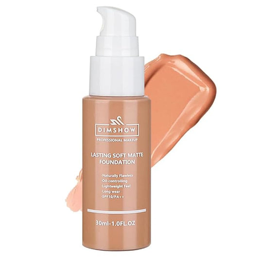 Flawless Matte Liquid Foundation Makeup, Vegan & Cruelty-Free, Liquid Oil-Free Foundation Face Makeup for Combination & Oily Skin, Longwear Medium-Full Coverage (08, 30ml)