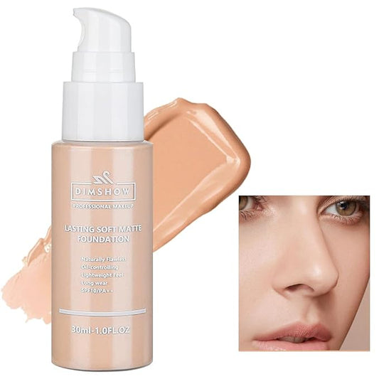 Flawless Matte Liquid Foundation Makeup, Vegan & Cruelty-Free, Liquid Oil-Free Foundation Face Makeup for Combination & Oily Skin, Longwear Medium-Full Coverage (04, 30ml)
