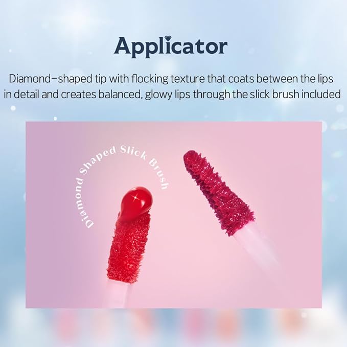 ETUDE Over Glowy Lip Stain Tint #13 Mauve Violet | Non-Sticky Vegan Lip Tint | Moisturized & Long-lasting Lip Gloss | Daily Lip Stain for Dry Lips, Korean Makeup