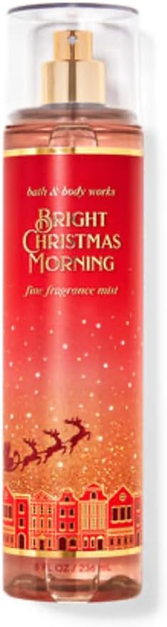 Bath & Body Works - 3 Piece Bundle - Spray - Body Cream - Shower Gel - Full Size and Gift Bag HELLO GORGEOUS (Bright Christmas Morning)