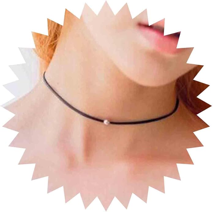 Boho Leather Choker Necklace Thin Black Suede Velvet Necklace Chain Vintage Minimalist Beaded Necklace 90s Chain Jewelry for Women Gifts