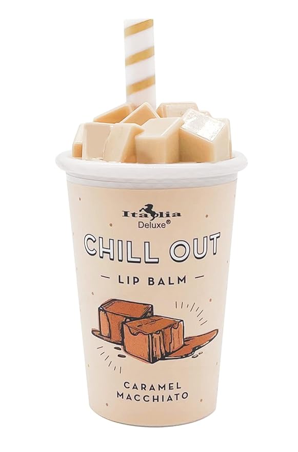 Chill Out Lip Balm 6 Piece Set - Caramel Macchiato, Pina Colada, Cotton Candy, Strawberries n' Cream, Very Berry, Matcha Milk Tea