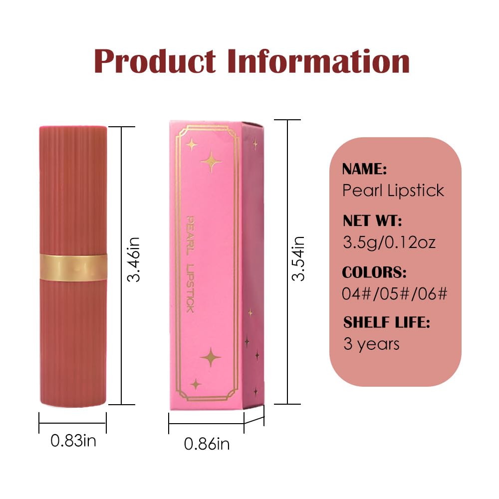 3Pcs Metallic Lipstick for Women,Lightweight Shimmer Frosted Lipstick,Glitter Lip Gloss Stain Long Lasting Waterproof Smudge Proof 24 Hour Full Coverage Lip Makeup,Vegan（04,05,06)