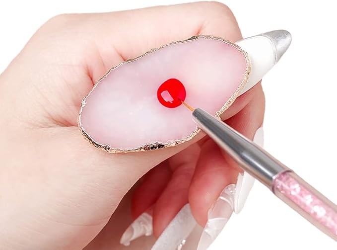 3pcs Resin Nail Art Palette Kit Adjustable Finger Rings,Nail Holder Nail Gel Polish Colors Mixing Pallet, Manicure Tool Accessory