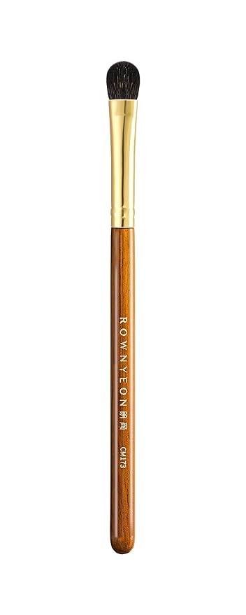 Desert Oak Series Low-Profile Oval Eyeshadow Brush - Gentle Curve for Controlled Blending, Squirrel & Goat Hybrid Bristles (CM 173)