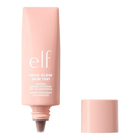 e.l.f. Halo Glow Skin Tint SPF 50, Tinted Moisturizer For Light, Buildable Coverage, Creates A Natural Glow, Vegan & Cruelty-Free, 16 Rich Cool