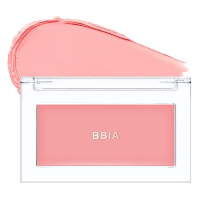 BBIA Ready To Wear Downy Cheek Cream Blush 8 Color - Creamy Blendable & Buildable Blush Dewy Texture & Matte Finish High Pigment Longlasting Lightweight Natural Face Makeup, 0.12oz (01 DOWNY PINK)