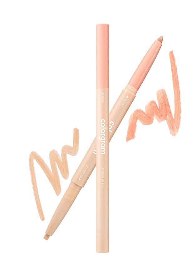 COLORGRAM Under Eye Highlighter Stick - 04 Peach | Silky-Smooth Long-Lasting Highlighter & Contouring Stick for Smudge-Proof, Shining Daily Makeup | K-Beauty Face Highlighters & Luminizers