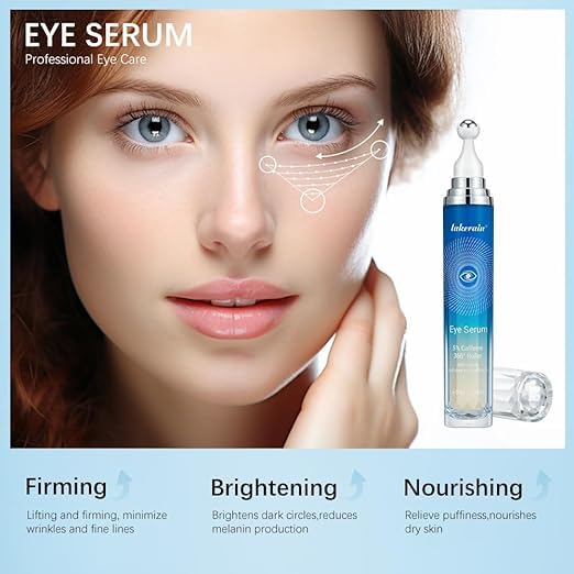 Caffeine Eye Serum for Dark Circles, Puffiness, Bags Under Eyes, Illuminating Eye Serum, Retinol Eye Serum, Anti-Aging Eye Serum for Dark Circles, Age Spots, Fine Lines, Wrinkles