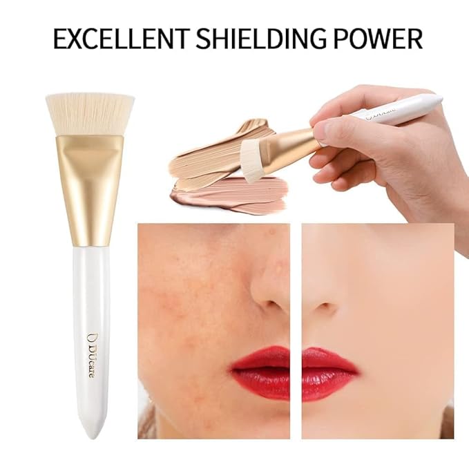 DUcare Contour Brush, Flat Top & Oval Head Face Contouring Brush For Blending & Buffing, Multi-Purpose Face Makeup Brushes for Liquid Foundation/Cream/Facial Mask