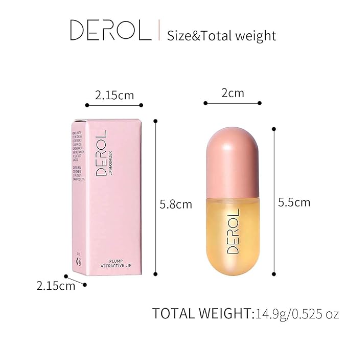 Natural Hydrating Lip Plumper - Lip Serum For Fullness, Lip Care, Lip Plumping Balm, 5.5ml, Ginger Essence Lip Enhancer, Moisturizing Lip Plumper 1Pcs…