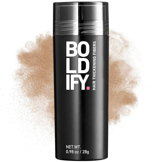 BOLDIFY Hair Fibers (28g) - Fill In Thinning and Fine Hair for an Instantly Fuller, Thicker Look - 14 Shades for Women & Men - Medium Blonde