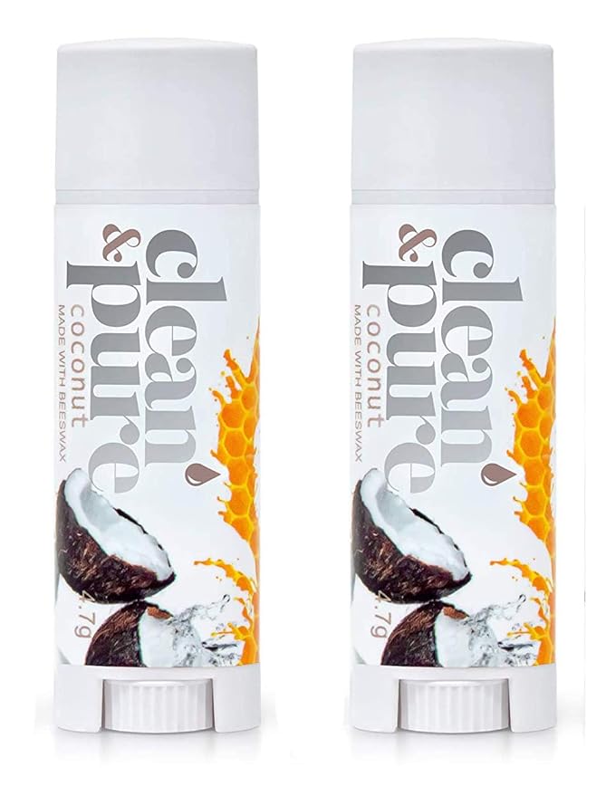 Lip Balm 2-Pack (Coconut) | Manuka Honey Beauty Products | Lip Care Set With 100% All Natural Beeswax and Vitamin E Oil | Flavored Lip Balm for Dry, Chapped Lips