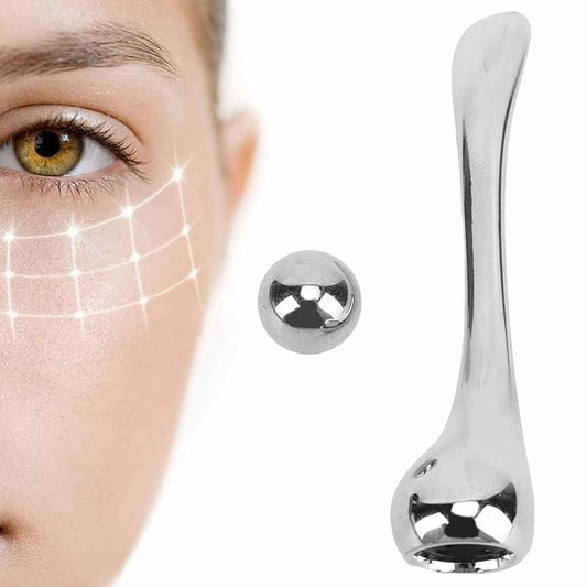 Eye Cream Massage Stick Magnetic Double Head Eye Cream Applicator for Facial Skin Care Silver