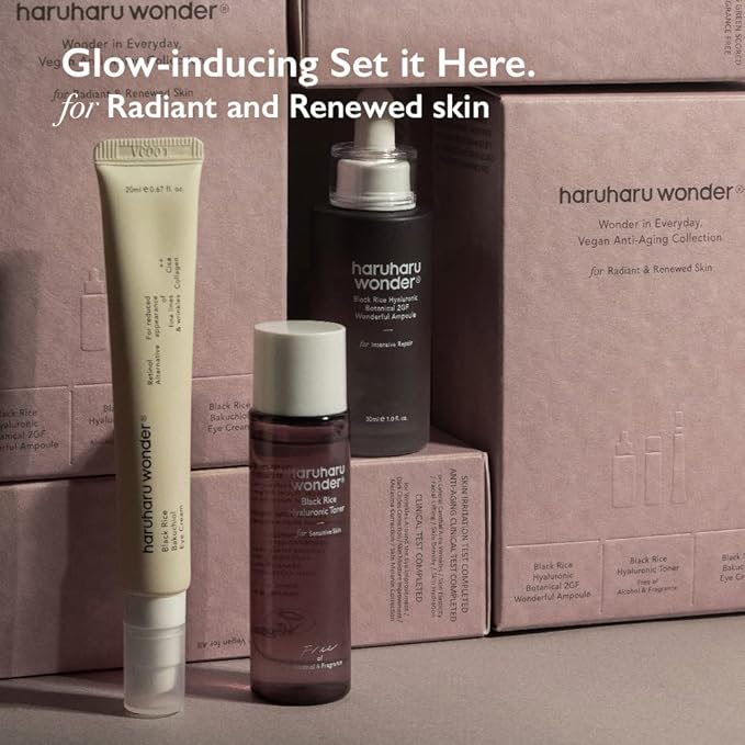 Haruharu Wonder Vegan Well-Aging Collection, Gift Box for Special Day, Suitable for All Skin Types