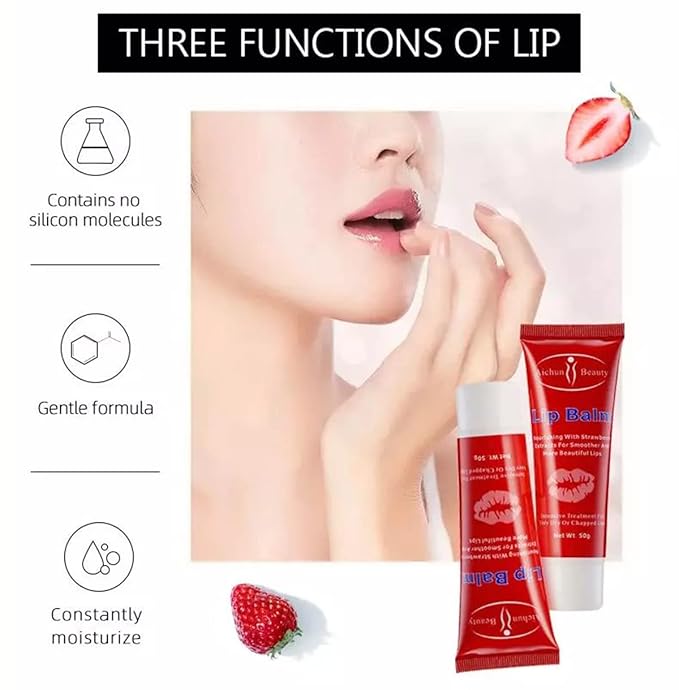 AICHUN BEAUTY Moisturizing Lip Balm Strawberry Smoother Dry Chapped Lips 50g/1.76oz