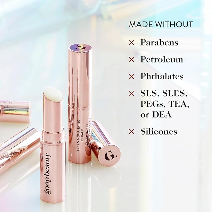 goop Beauty Lip Balm Pack of 2 | Moisturizing Lip Balm for Chapped, Cracked, & Dry Lips | Coconut Oil & Shea Butter | 0.16 oz Each