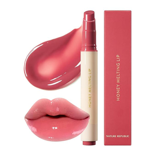 Nature Republic HONEY MELTING LIP (03 BERRY) SOFT LIP STICK, Hydrating Gloss, Moisturizing balms, Sheer tint, Shine & Glowy Finish, korean make up