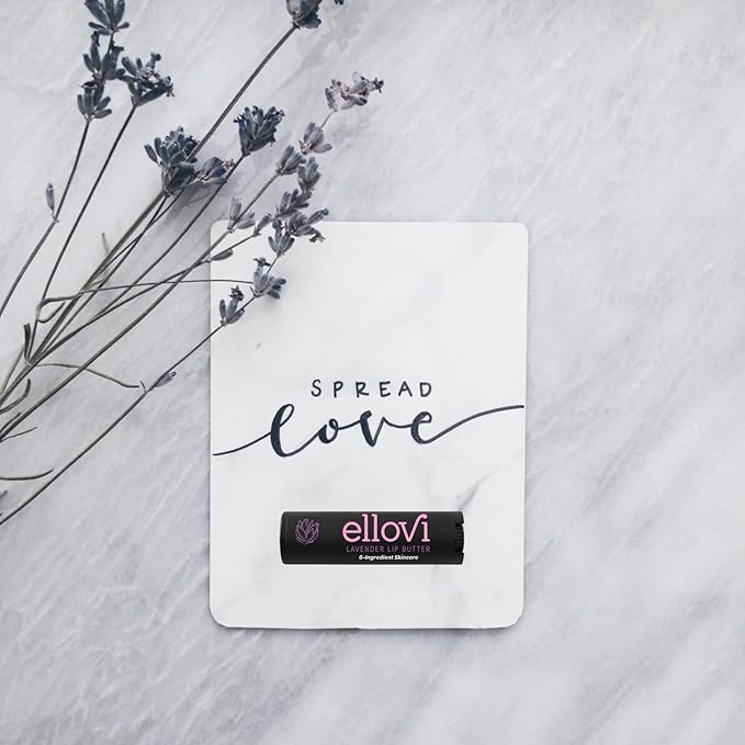 Natural Lip Butter Lip Balm - Lavender - Pure Enough to Eat - Made With Just 6 Vegan Ingredients - Moisturizing Lip Care for All Day Hydration (4-Pack)