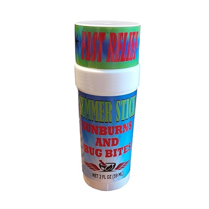 Summer Stick Balm for Sunburns and Bug Bites - Fast Acting and Soothing After Sun Skin Care 2 oz Balm