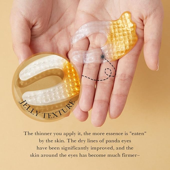 3D Crescent Design Under Eye Patches (5 Pairs) - Crystal Under Eye Mask with Eye Cream, Specifically for Canthus Wrinkles and Dryness Around the Eyes (Crystal)