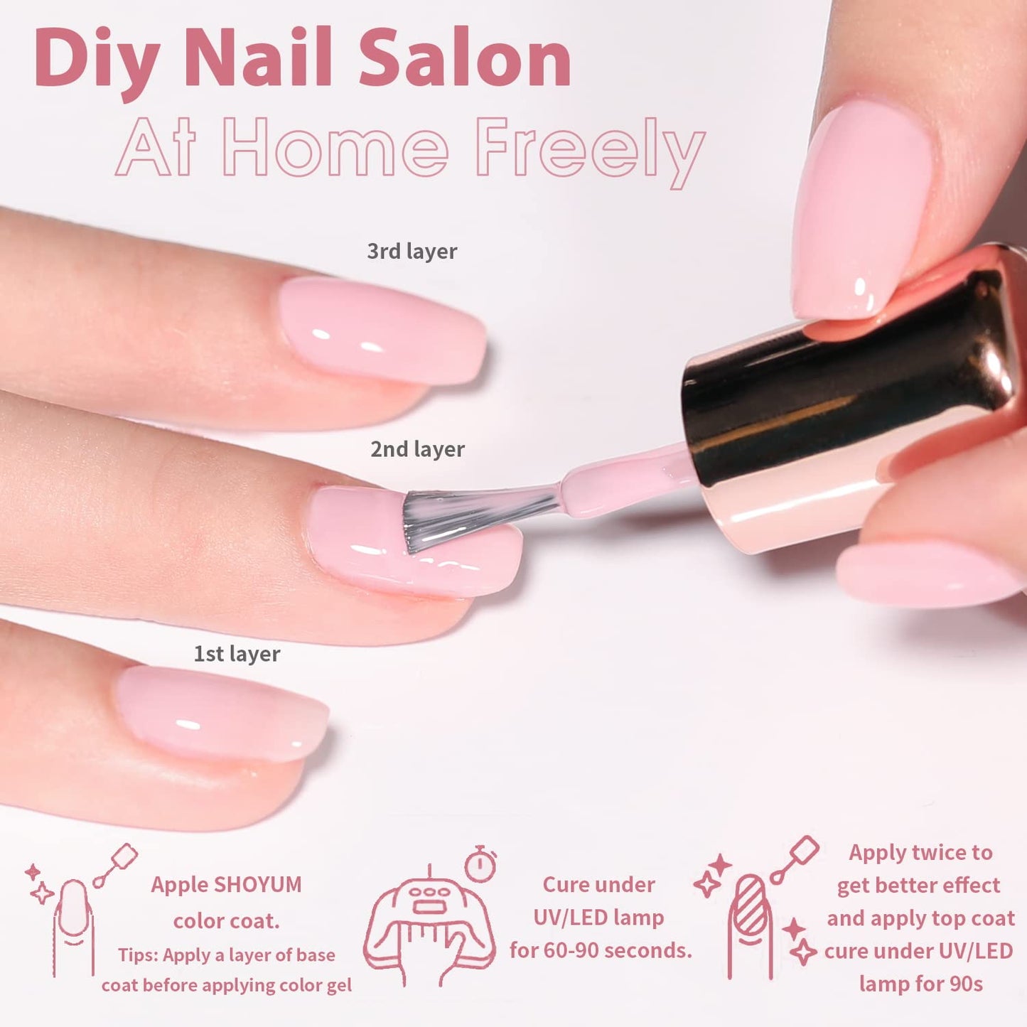 Nude Pink Gel Nail Polish Set, 10 Colors Neutral Nude Gel Polish Kit Translucent Milky White Purple Spring Summer Trend Nail Art DIY Manicure at Home Gifts for Girls Women