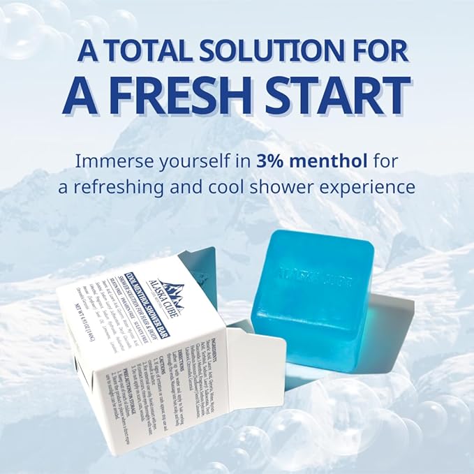 Cool Menthol Shower Bath Body Soap Bar Cleanser Refreshing Cooling Effect Rich Foam for Body (Pack of 3) | 3% Menthol | Body Wash, Shampoo for Men Women Bundle Value Set (Mint, Menthol)