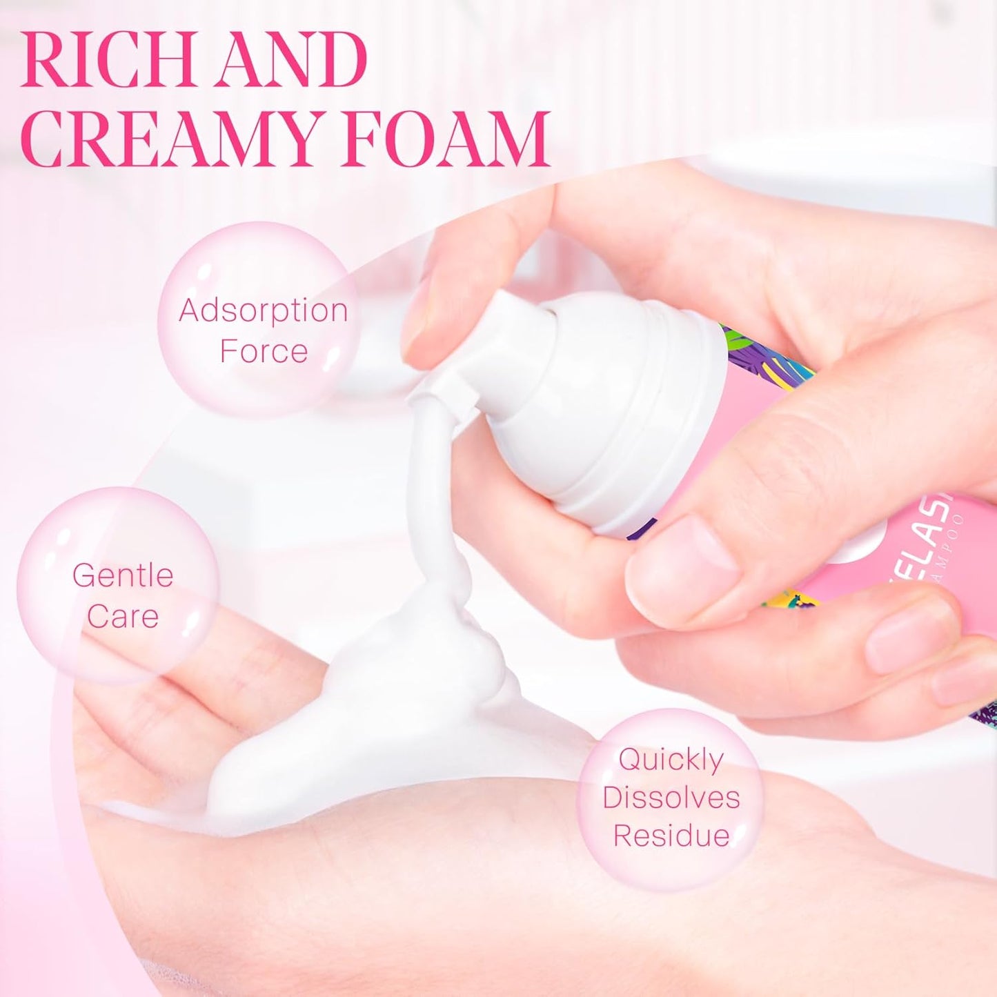 Lash Shampoo for Lash Extensions 60ml Eyelash Extension Cleanser Lash Shampoo Cleaning Kit with Shampoo Brush & Mascara Brush-No Irritating Foaming Eyelash Makeup Remover for Home Salon Use