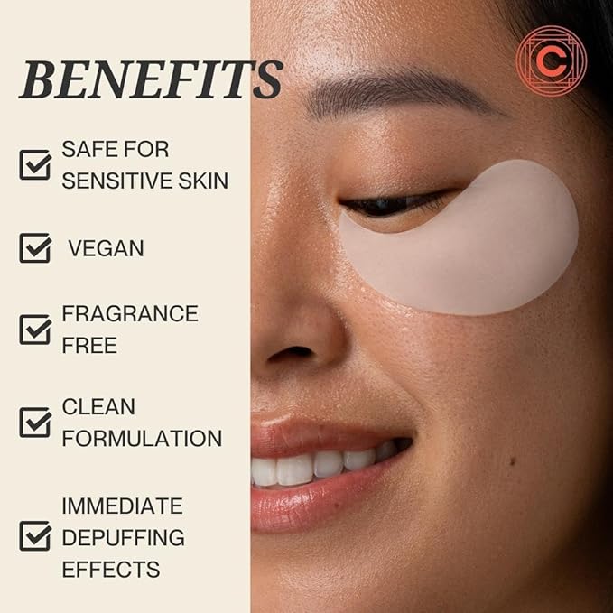 Depuffing Dissolvable Under Eye Masks - Enriched with Glucomannan, and Pumpkin Seed - Combat Fatigue, Reduce Puffiness, and Hydrate for a Fresh Look - Under Eye Mask Patches