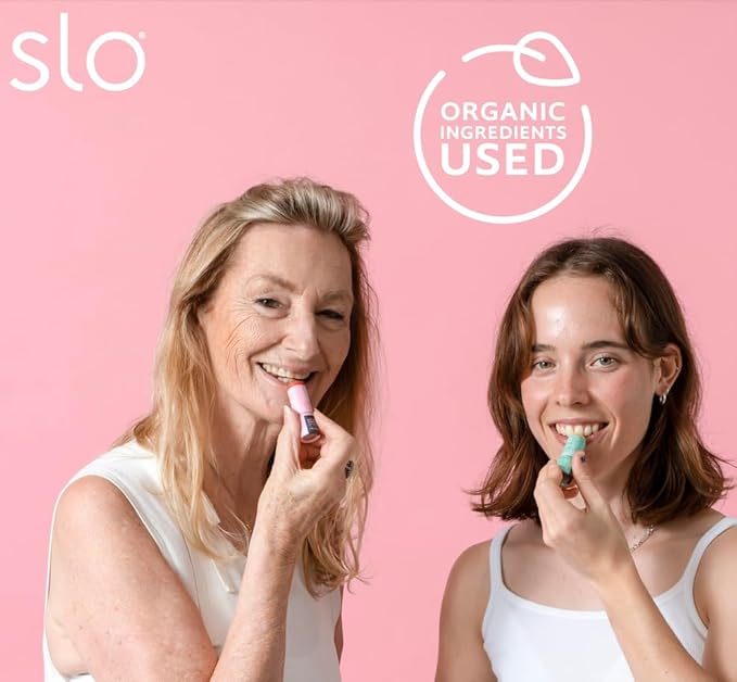 Slo | Natural Lip Balm - All Natural Ingredients, Vegan & Cruelty Free, Hydrating & Soothing, Plastic Free, Paper Packaging | Peppermint + Vitamin E, 0.28oz