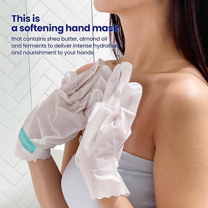 FACETORY Head to Toe Body Spa Pouch Gift Bundle with Korean Sheet Masks for Hair, Face, Feet, Hands, and Butt - Softening, Hydrating, Nourishing, and Moisturizing, for Dry, Cracked Skin