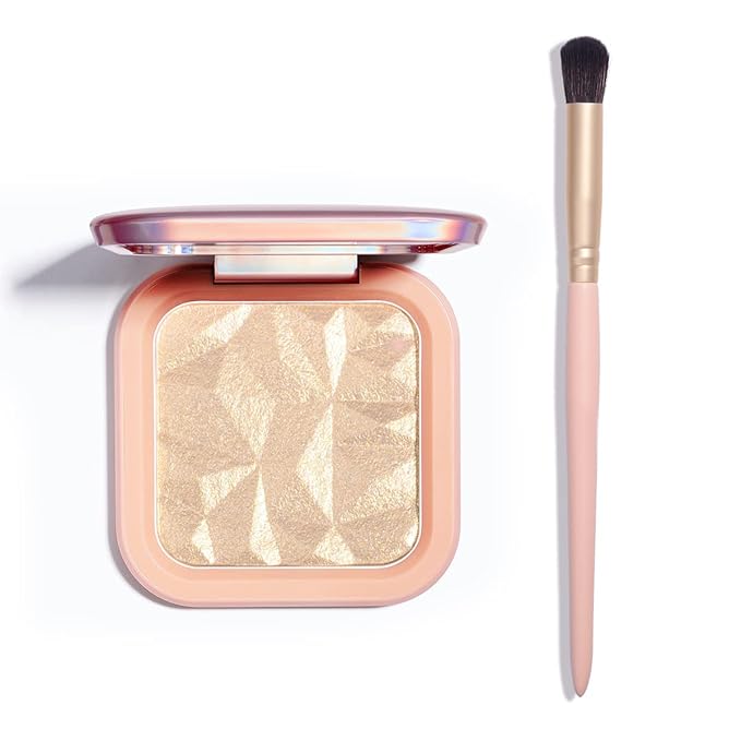 ELESSY Highlighter Makeup Palette,Highlighter Palette Long Lasting Face illuminator Makeup Palette Shimmer Highlighter Powder Suit All Skin Tones-TWILIGHT GLOW