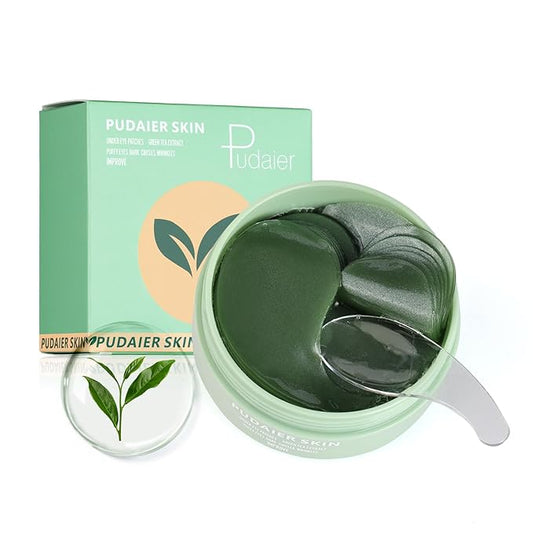 Eye Gel Patch（30 Pairs）Under Eye Patches Mask Essence Extract Under Eye Gel Pads to Reduce Puffy eyes, Dark Circles and Wrinkles (Green Tea)