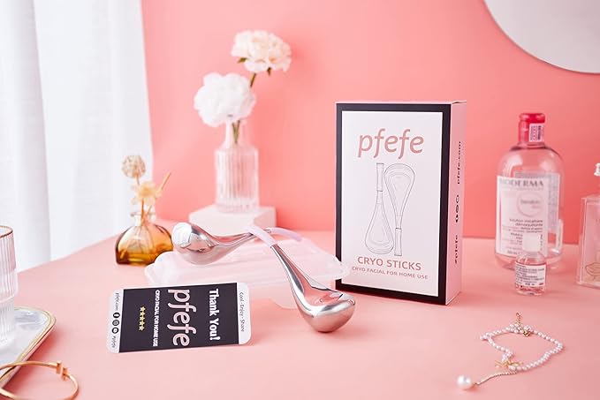 Cryo Sticks Facial Skin Care Ice Globes for Women Face Eyes, Stainless Steel Face Beauty Tools for Girls Ladies, Esthetician Supplies Cooling Spa Globes with Storage Case