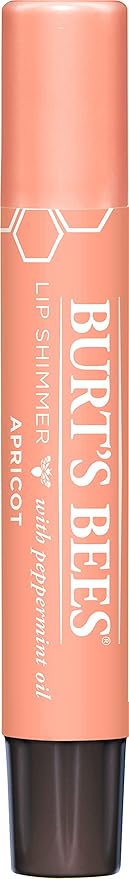 Burt's Bees Lip Balm, Moisturizing Lip Shimmer for Women, for All Day Hydration, with Vitamin E & Coconut Oil, 100% Natural, Apricot, 0.09 Ounce