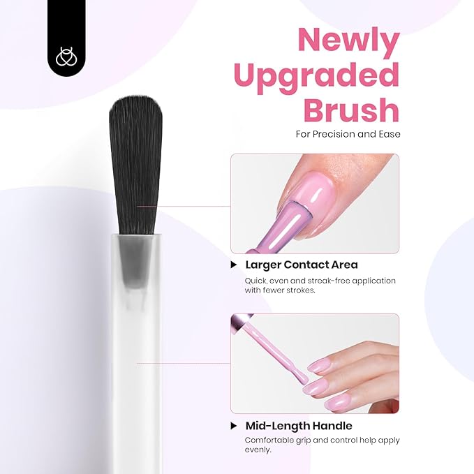 Beetles Jelly Gel Nail Polish, 6 Colors 15ML Milky White Sheer Pink Nude Brown Translucent Sheer Nail Polish Soak Off UV Colorful Bottle Gel Nail Art Home Salon DIY Gift for Women