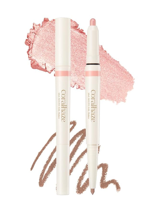 CORALHAZE Idol AEGYO-SAL Maker 05 Dreamy Rose, 2-in-1 Under-Eye Highlighter and Contour Liner for Bright, Voluminous Eyes, Long-Lasting, Smudge-Proof Shimmer Stick with Natural Glow, Korean Beauty