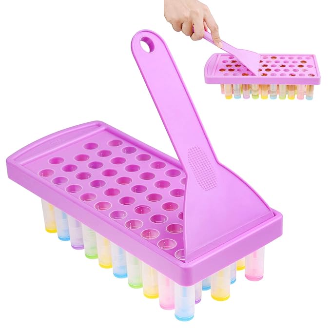 Lip Balm Filling Tray and Spatula Set - Fast and Easy to Use - Just Pour & Spread - Instantly Fills 50 Lip Balm Containers (sold separately) (Lip Balm Crafting Kit (Purple))