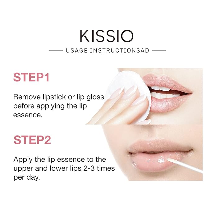 KISSIO Lip Plumper,Natural Lip Plumper for Day Use,Lip Plumping Gloss Make Lips Fuller and Moisturizing 5.5ml