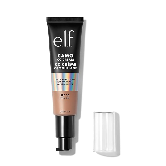 e.l.f. Camo CC Cream, SPF 30 Color-Correcting Medium-To-Full Coverage Face Foundation, Delivers An Airbrushed Finish, Vegan & Cruelty-Free, Tan 425 N