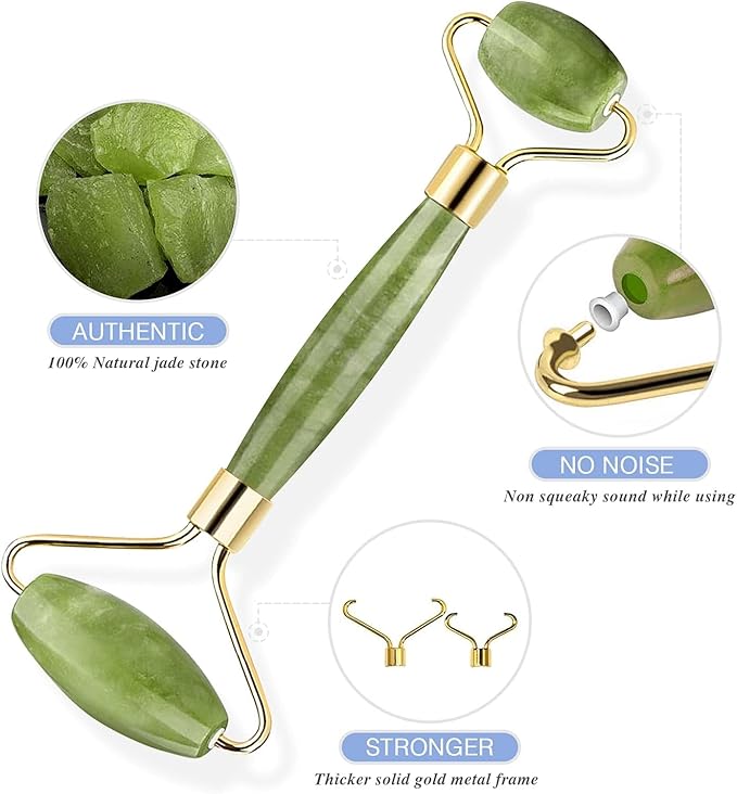Gua Sha & Jade Roller Gua Sha Massage Tools Face Roller and Gua Sha Set Easy to Clean Promote Blood Circulation Reduce Puffiness Suitable to Skin Care Routine Puffiness and Wrinkles