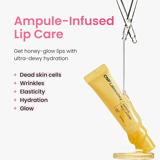 CNP Propolis Jelly Tinted Lipcerin™ - 02 Pink Donut, Hydrating Lip Balm & Gloss with Manuka Honey + Hyaluronic Acid, Korean Skincare, 0.3 fl.oz.