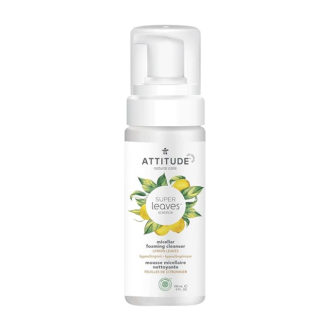 ATTITUDE Micellar Foaming Facial Cleanser, EWG Verified, Dermatologically Tested, Plant and Mineral-Based, Vegan, Earl Grey & Cucumber Scent, 5 Fl Oz