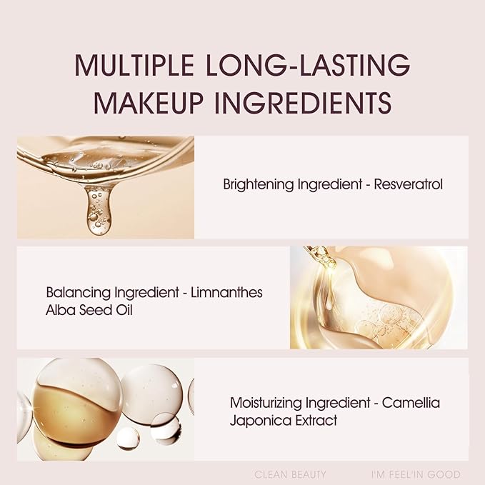 Cellglow Pro Lasting Cushion Foundation, Brighten Skin Skincare Foundation Cushion Natural Coverage Nourishing Makeup, Breathable and Lightweight Formula, Vegan, Almond, Refill not Included