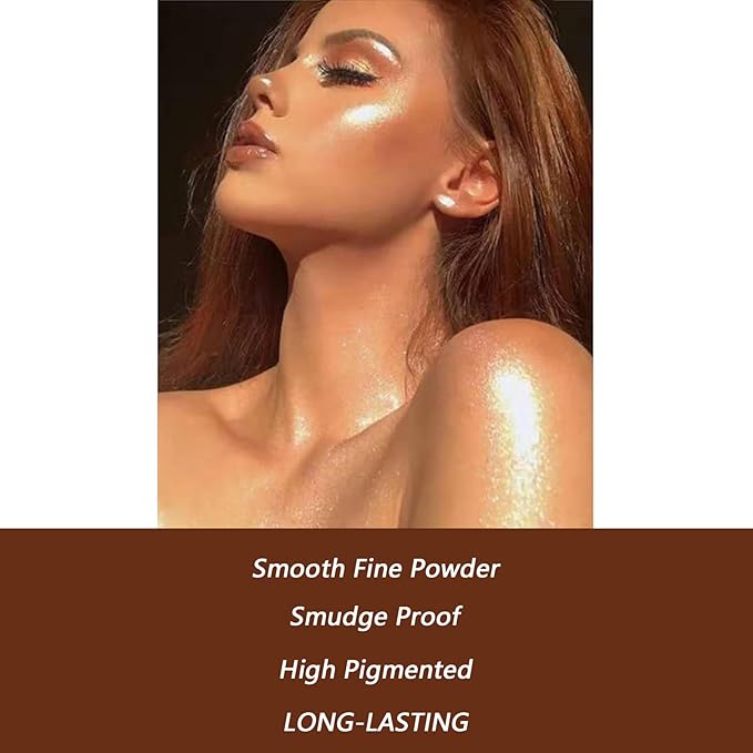 Face Highlighter Luminizers Highlighter powder Translucent Setting Powder High Definition Powder for All Skin Types and Skin Tones(N01)