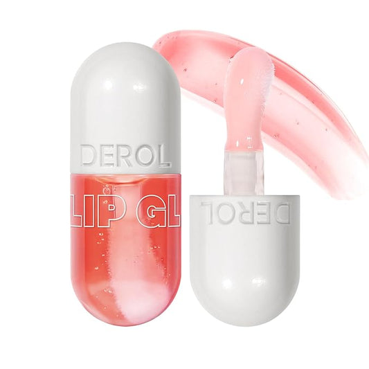 Lip Plumper Raspberry (0.19 Fl. Oz.) Lip Gloss Natural Lip Oil 2in1 Lip Care Serum for Beautiful Fuller-Looking Lips, Hydrating & Reduce Fine Lines,Tangerine