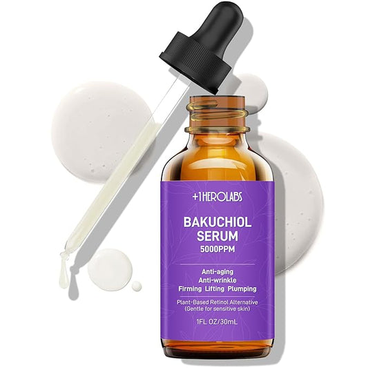 Bakuchiol Retinol Serum for Face, Retinol Alternative for Sensitive Skin with Vitamin E, Hyaluronic Acid, Collagen, Serum for Anti-Aging, Wrinkle Reduction Skin Firming & Smoothing 1 oz