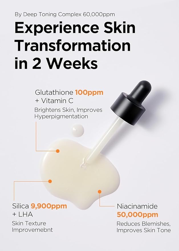 Bewants Deep Toning Glutathione Ampoule Serum | Korean Skincare with Vitamin C & Calendula Extract Oil, 1.01 fl.oz + 0.33 fl.oz (2 Pack)