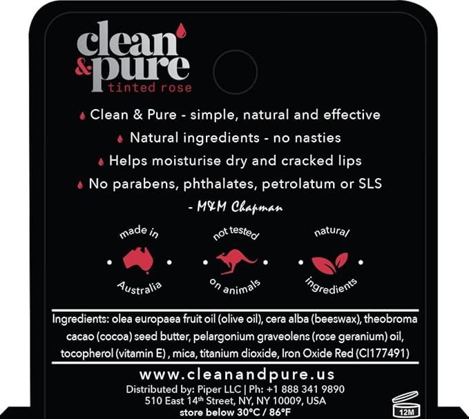 Lip Balm 2-Pack (Tinted Rose) | Manuka Honey Beauty Products | Lip Care Set With 100% All Natural Beeswax and Vitamin E Oil | Flavored Lip Balm for Dry, Chapped Lips