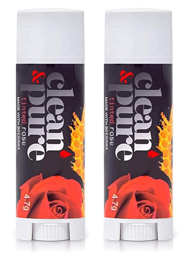 Lip Balm 2-Pack (Tinted Rose) | Manuka Honey Beauty Products | Lip Care Set With 100% All Natural Beeswax and Vitamin E Oil | Flavored Lip Balm for Dry, Chapped Lips